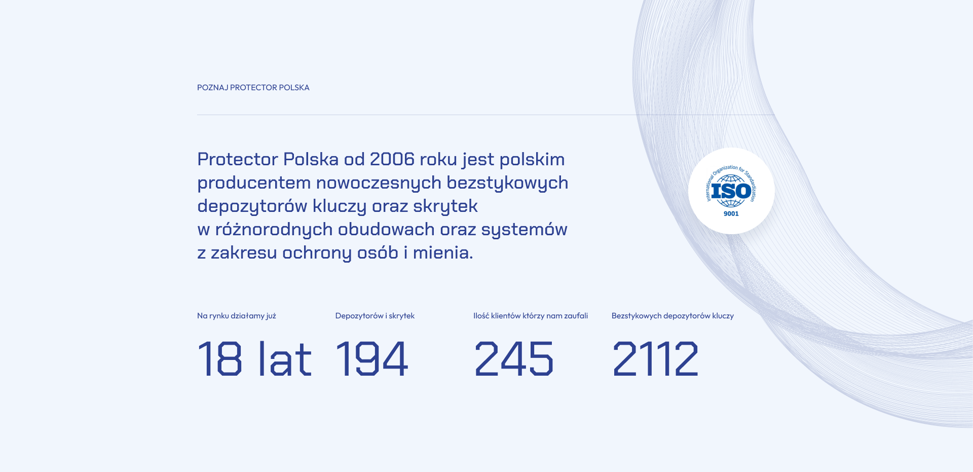 Firma w liczbach - widok sekcji strony www